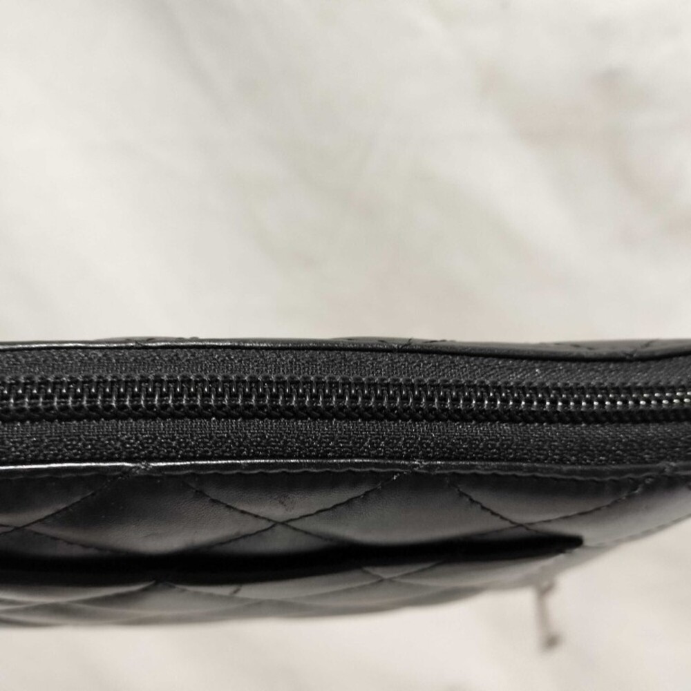 CHANEL Authentic Black Leather Logo Wallet - Picture 5 of 10